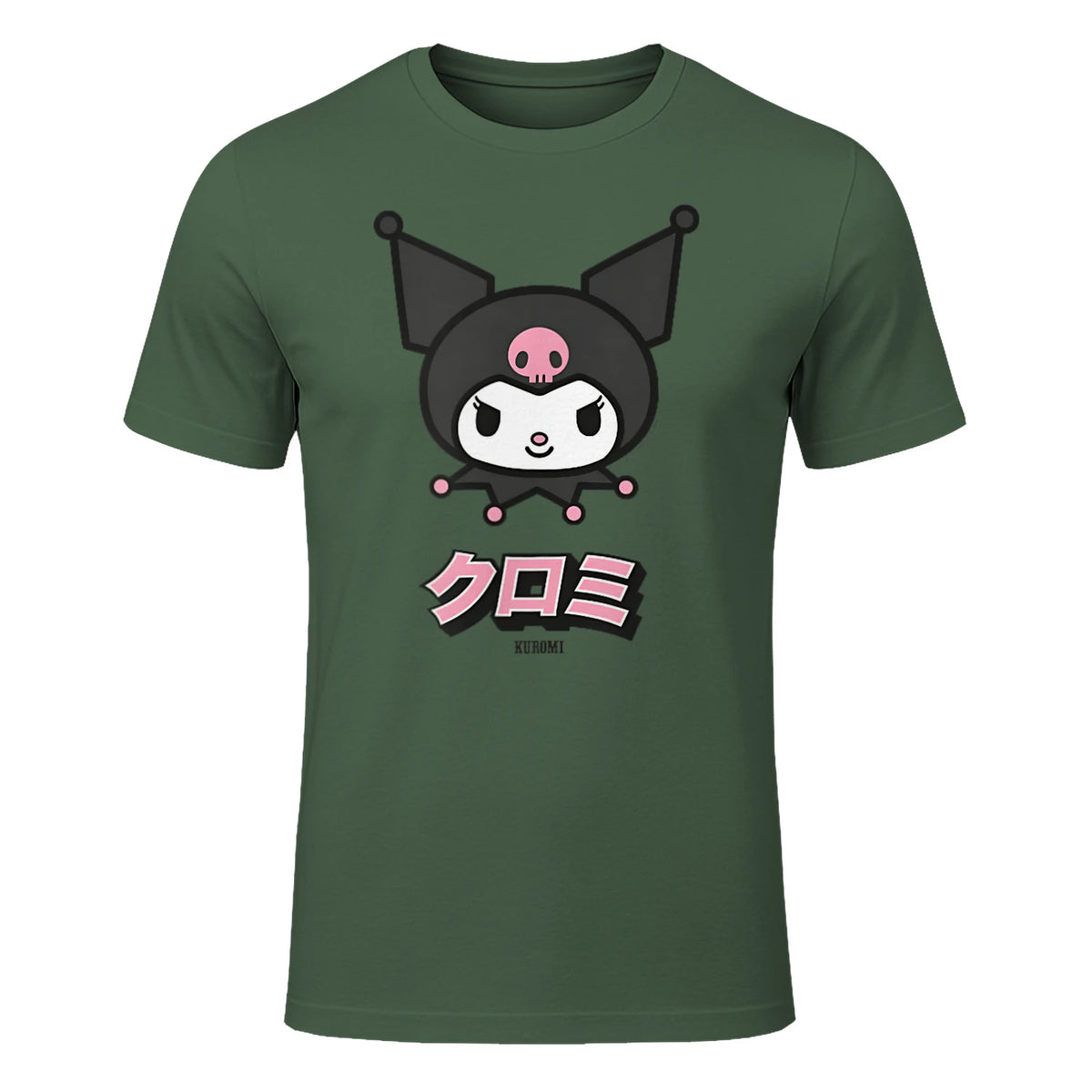 Kuromi Sanrio Character Classic Japan Design in Military Green - front view