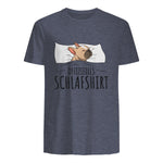 Süße Französische Bulldoggen Geschenke Offizielles Schlafshirt Schlafanzug Französische Bulldogge , Weiß, S, Kurz in Heather Navy - back view
