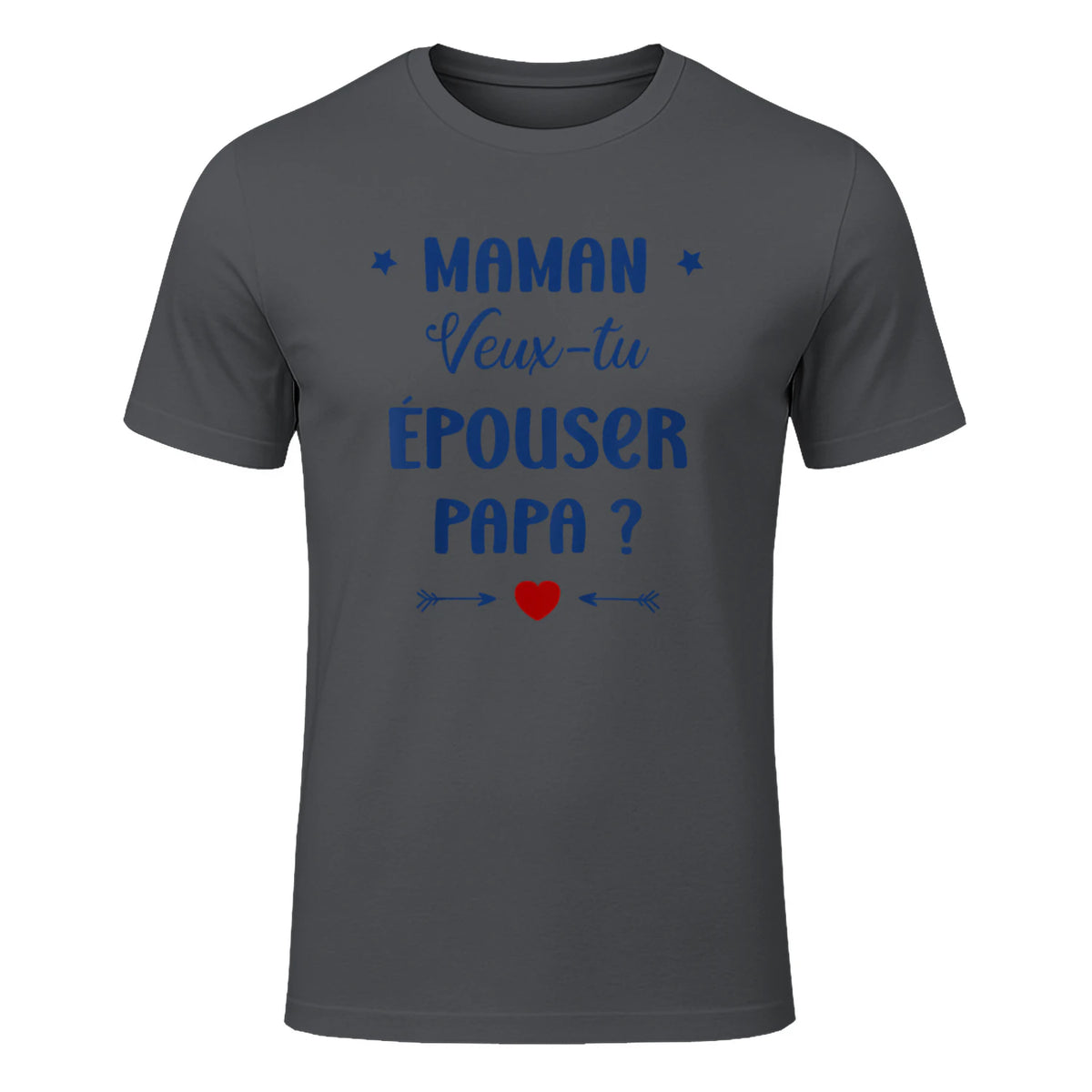 Demande en Mariage Originale Maman Veux-tu épouser Papa in Charcoal - front view