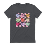 Special Education Teacher Candy Heart Valentines Day Love T-Shirt in Charcoal - back view
