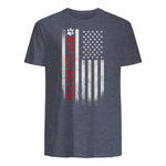 Best Dog Dad Ever American Flag Gift for Best Father in Heather Navy - back view