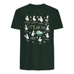 Funny It’s Ok to Be Different Autism Goose Teacher in Forest Green - back view
