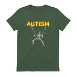 Autism Skeleton Meme in Military Green - back view