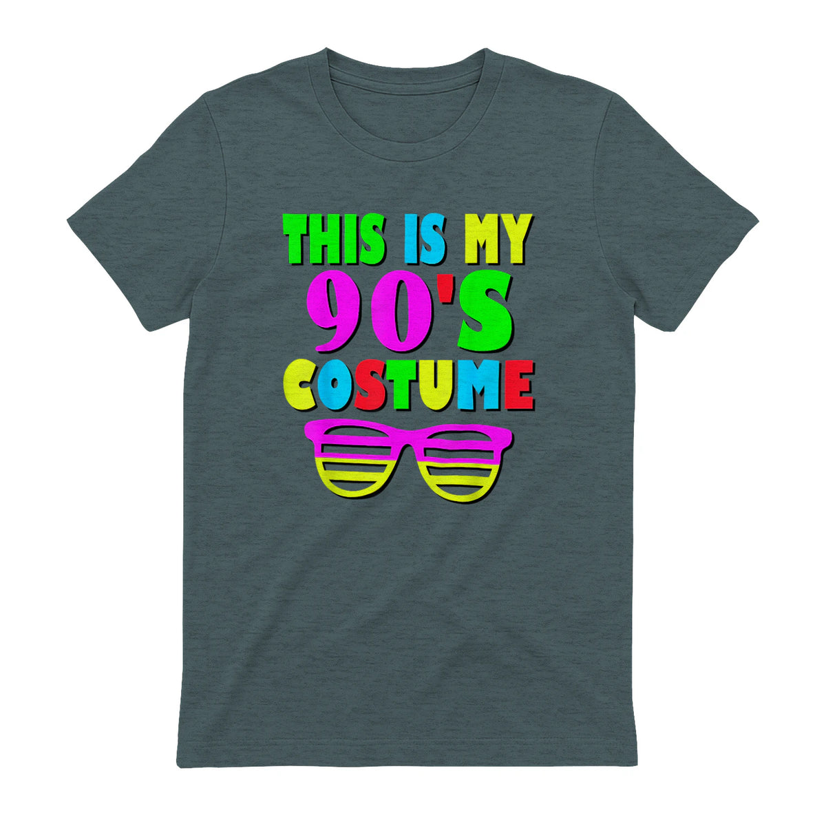 This Is My Nineties Costume Party T-Shirt in Dark Heather - back view