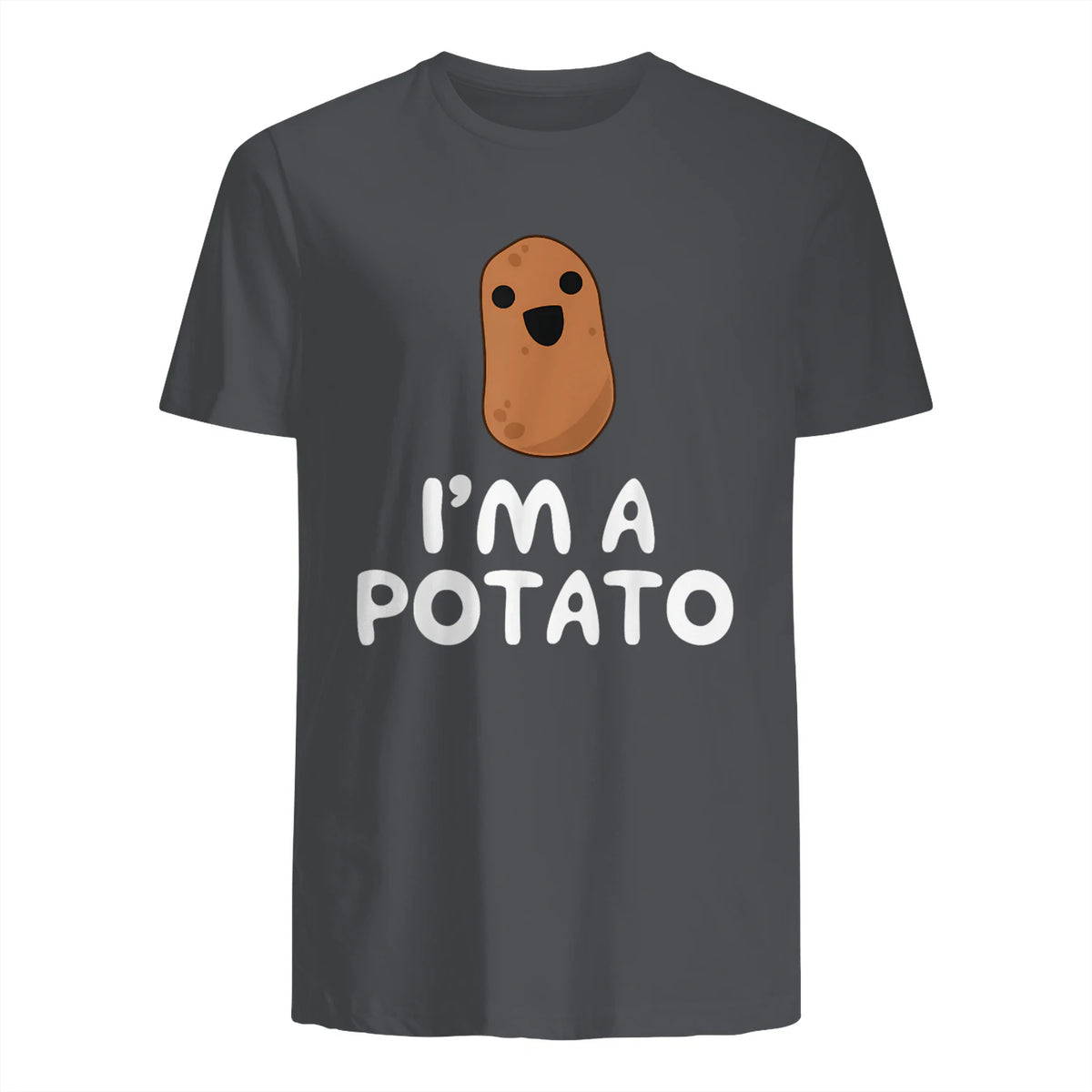 I'm A Potato - Funny Potato Shirt, Vegetable Food Gag Gift in Charcoal - back view