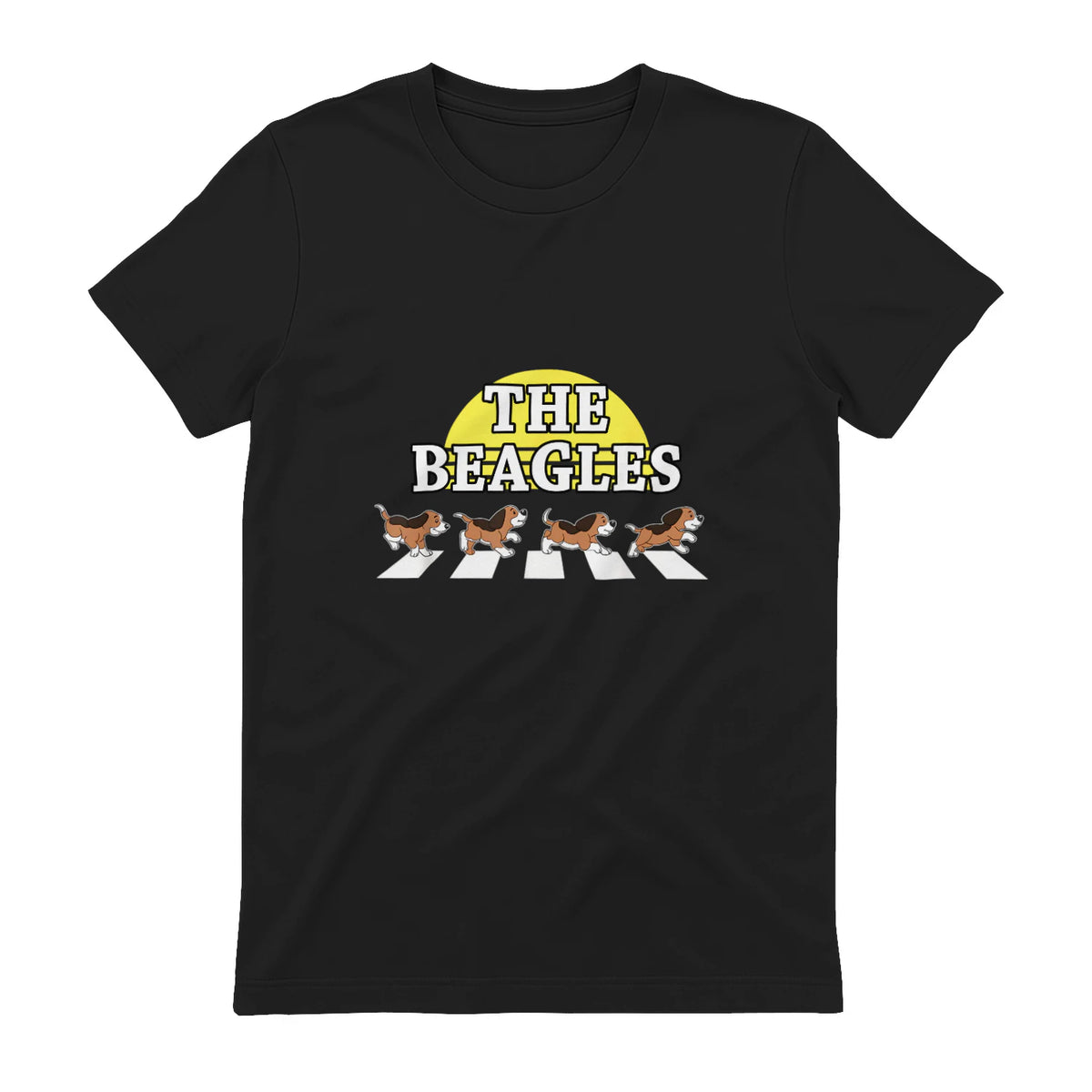Drôle Les Beagles Beagle Dog Sitter Doggy Puppy Crosswalk in Black - back view