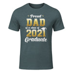 Proud Dad of a Graduate Senior Gift T-Shirt in Dark Heather - front view