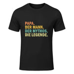 Geschenke für Väter Papa Der Mann Der Mythos Die Legende Classic Fit Novelty Short-sleeve Schwarz S Vate in Black - front view