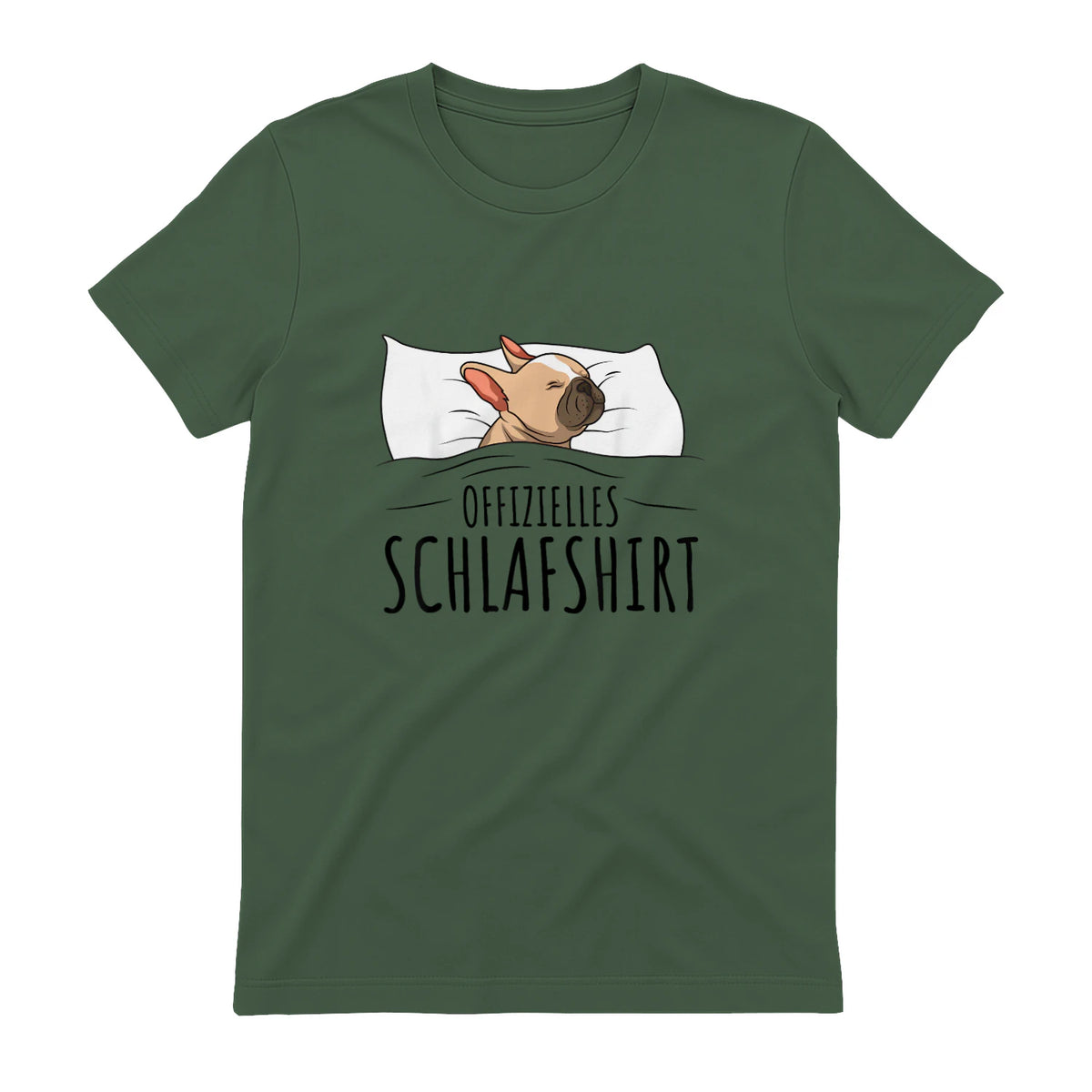 Süße Französische Bulldoggen Geschenke Offizielles Schlafshirt Schlafanzug Französische Bulldogge , Weiß, S, Kurz in Military Green - back view