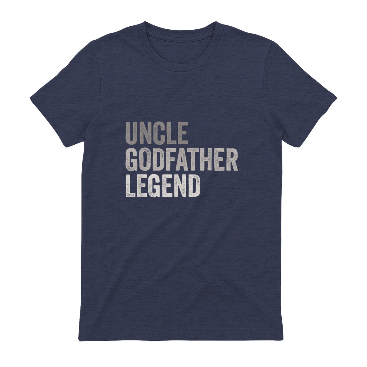 Funny Uncle Godparent Hero Message Uncle Godfather Legend For A Favorite Uncle Family Baptism T-Shirt - Black, Sm in Heather Navy - back view