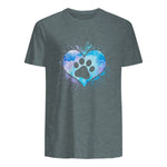 chien patte dans le coeur chien amoureux animal de compagnie in Dark Heather - back view