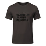 Toujours Lire Les Petits Caractères Futur Je Vais Être Papa T-Shirt in Dark Chocolate - front view