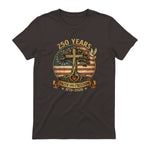 Faith and Freedom Christian USA Anniversary T-Shirt in Dark Chocolate - back view