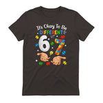 Six Seven Autism Awareness T-Shirt in Dark Chocolate - back view