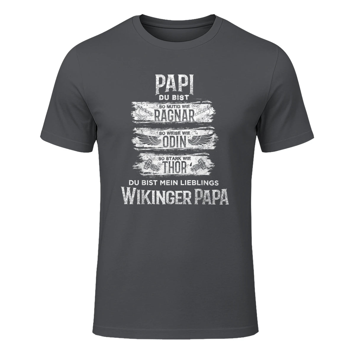 Wikinger Papa Vater Ragnar Thor Odin in Charcoal - front view