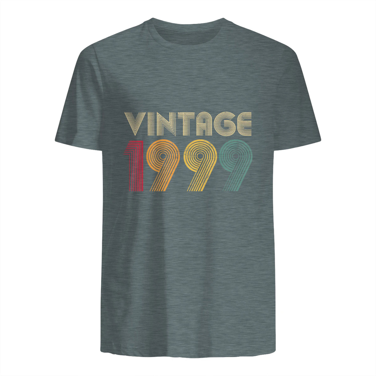 Vintage Twenty-Fourth Birthday Gift T-Shirt in Dark Heather - back view