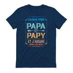 Deux Papa J'Ai et Papy Titres Grand Père in Navy - back view