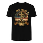 Faith and Freedom Christian USA Anniversary T-Shirt in Black - back view