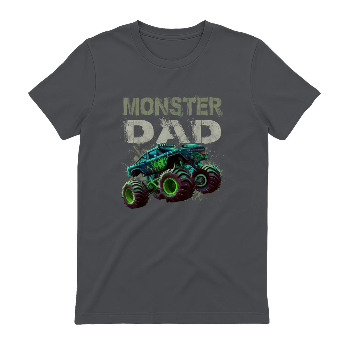 Monster Truck Dad T-Shirt in Charcoal - back view