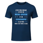 Départ Métier Super Gendarme Humour Beau Gosse Gendarme in Navy - front view