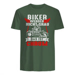 Biker Werden Nicht Grau Das Ist Chrom Motorradfahrer Biker in Military Green - back view