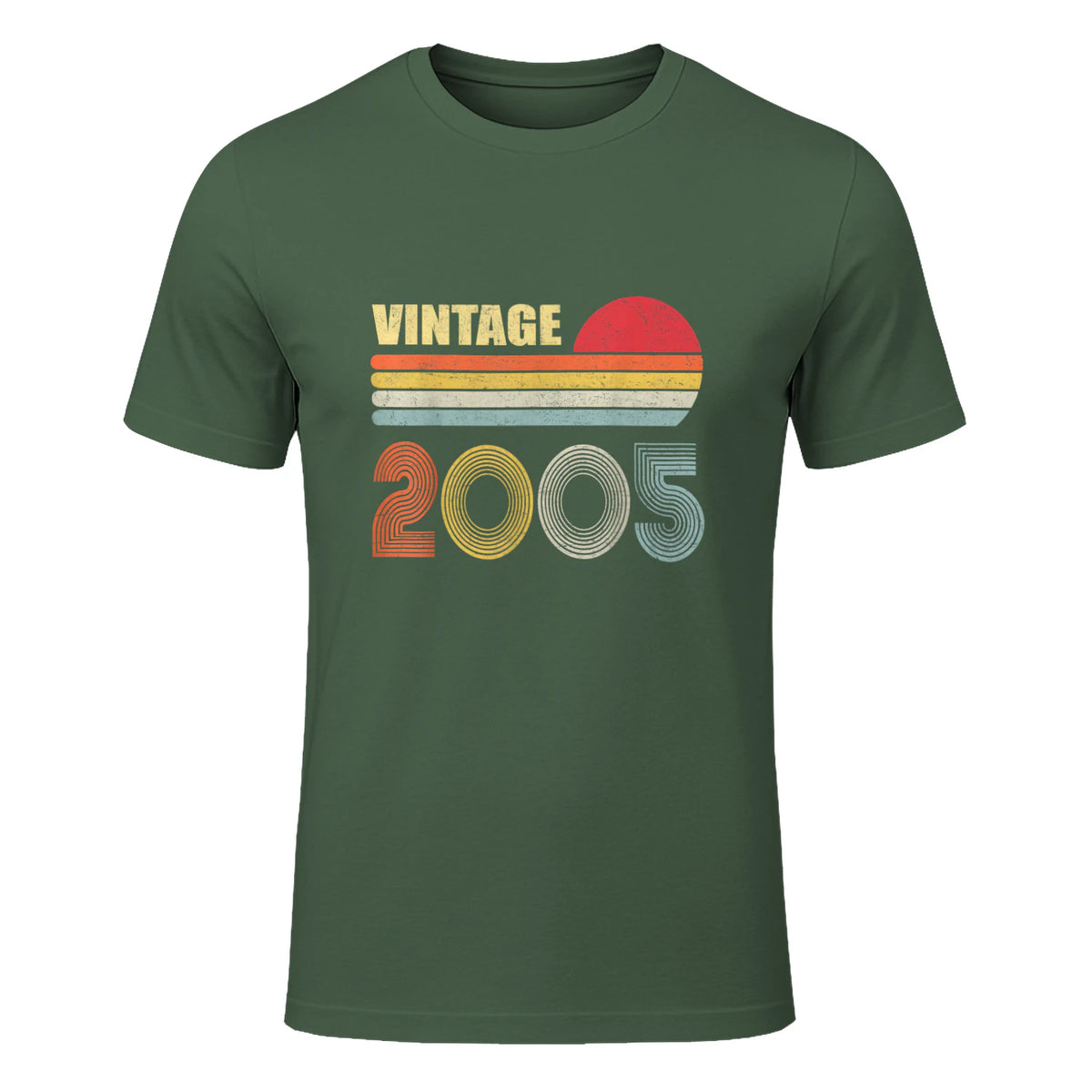 Vintage Nineteenth Birthday T-Shirt in Military Green - front view