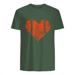US State San Francisco Baseball Vintage Heart T-Shirt in Military Green - back view