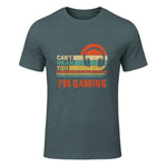 Funny Gamer Gift Headset Can't Hear You I'm Gaming in Dark Heather - front view