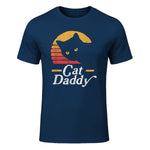 Cat Daddy Vintage Eighties Style Cat Retro Distressed in Navy - front view