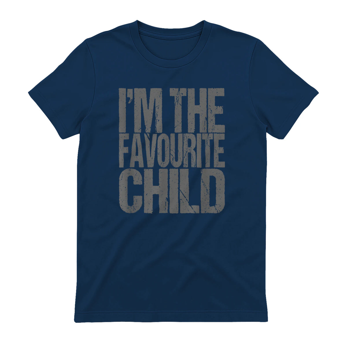 Funny I'm The Favourite Child Siblings in Navy - back view
