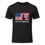 State Trooper USA Flag T-Shirt Gift T-Shirt in Black - front view