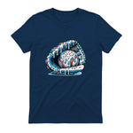 Baseball Drip Ice Cream Sprinkles Baseball Glove T-Shirt in Navy - back view
