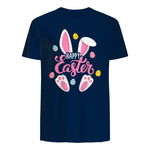 Happy Easter Bunny Women Girls Rabbit Easter Egg Hunt Funny in Navy - back view