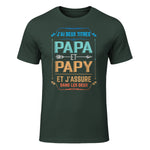 Deux Papa J'Ai et Papy Titres Grand Père in Forest Green - front view