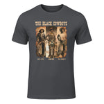 Black Cowboy Western Rodeo Melanin Black History Texas Men T-Shirt in Charcoal - front view