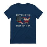 Don't Let The Old Man in Vintage American Flag T-Shirt in Navy - back view