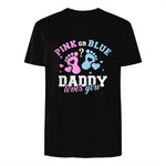 Gender Reveal Daddy dad in Black - back view
