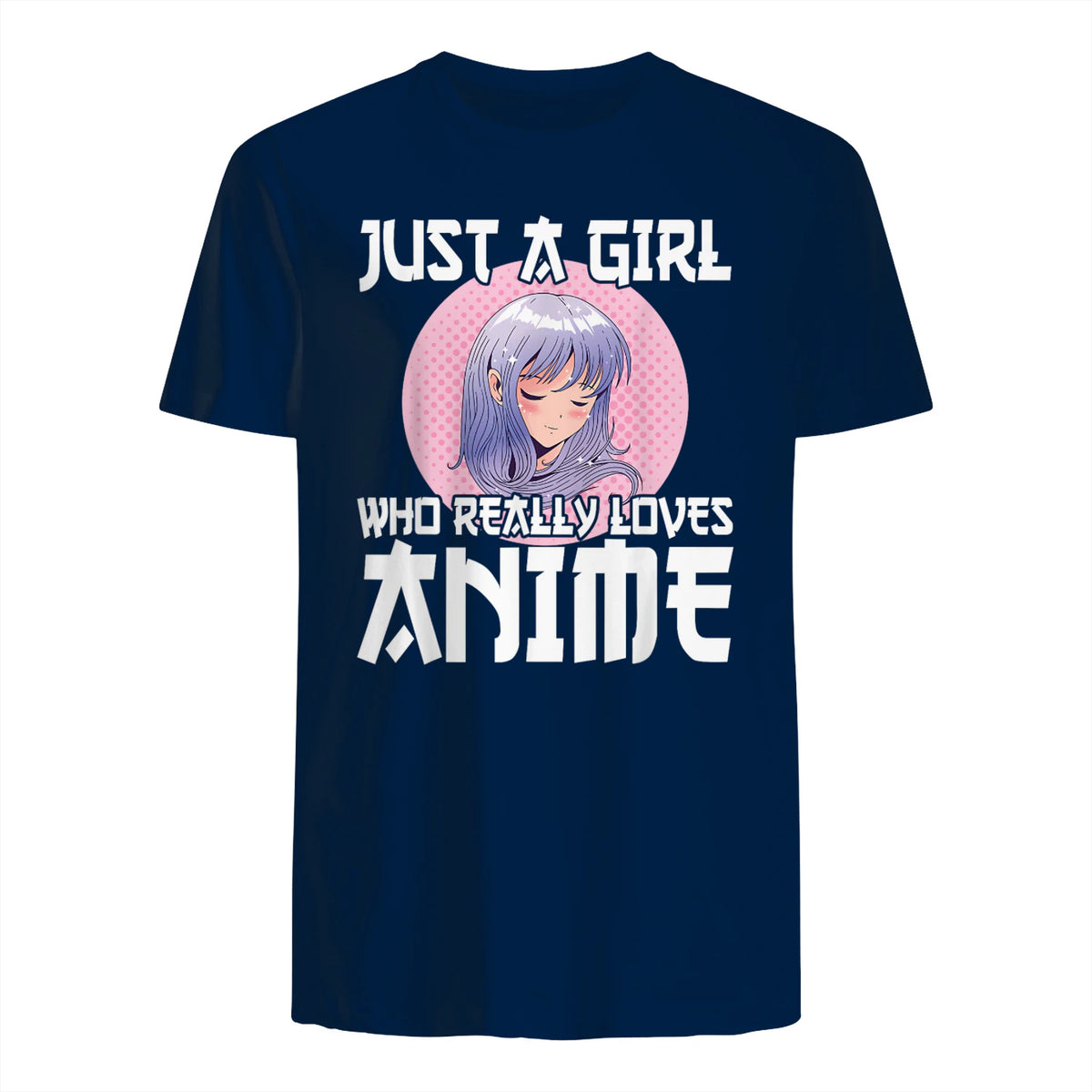 Manga & Anime Outfits for Women & Girls Anime Girl Merch Otaku Gift Just A Girl Who Loves Anime in Navy - back view