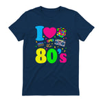 I Love the Eighties Classic Nostalgia T-Shirt in Navy - back view