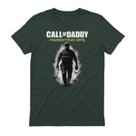 Call of Daddy Parenting Ops – Vatertag Great Dad Joke T-Shirt in Forest Green - back view