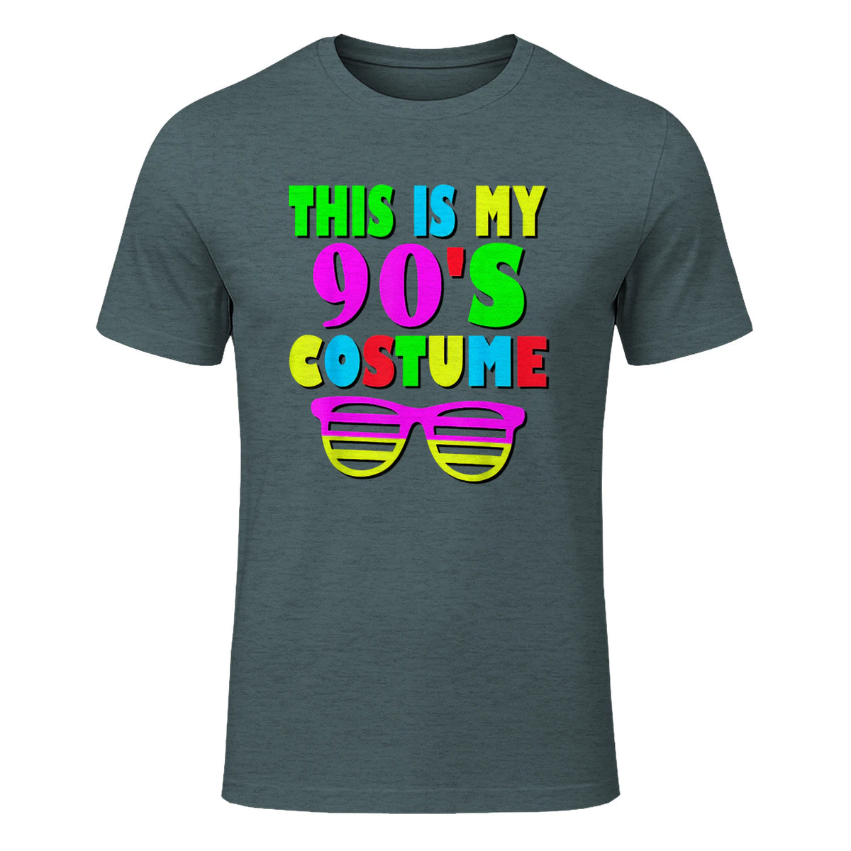 This Is My Nineties Costume Party T-Shirt in Dark Heather - front view