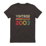 Vintage Twenty-First Birthday Gift T-Shirt in Dark Chocolate - back view