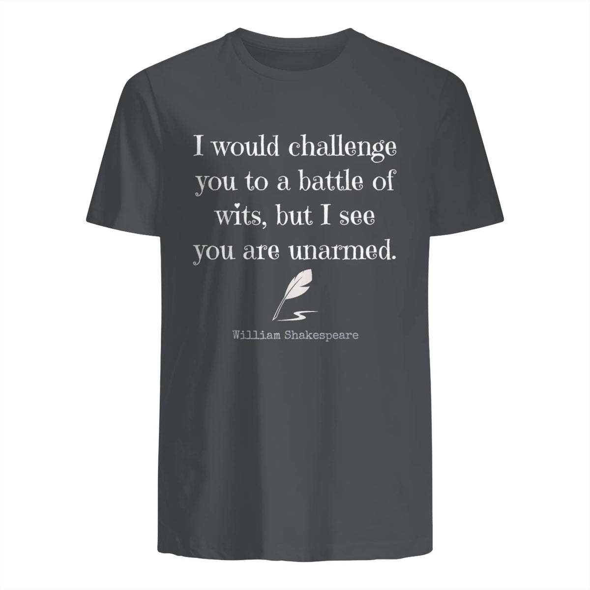 William Shakespeare Quote English Literature & Classic Plays in Charcoal - back view