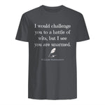 William Shakespeare Quote English Literature & Classic Plays in Charcoal - back view