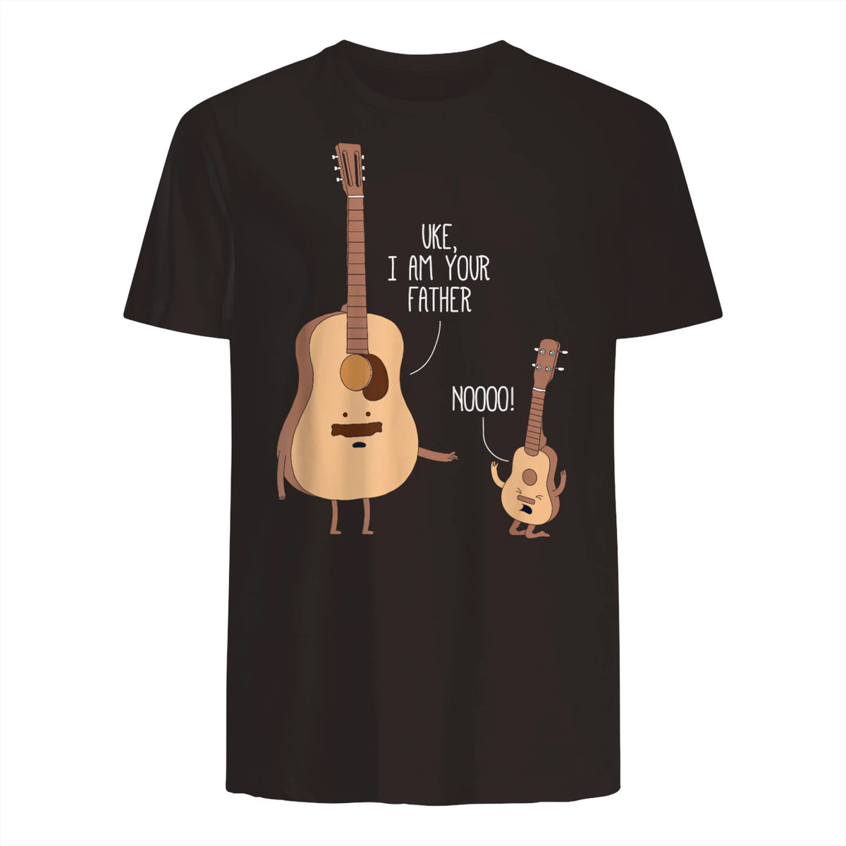Uke I Am Your Father T Shirt Ukulele Guitar Music in Dark Chocolate - back view