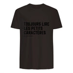 Toujours Lire Les Petits Caractères Futur Je Vais Être Papa T-Shirt in Dark Chocolate - back view