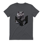 Cat Lovers British Shorthair In Pocket Fun Kitten in Charcoal - back view