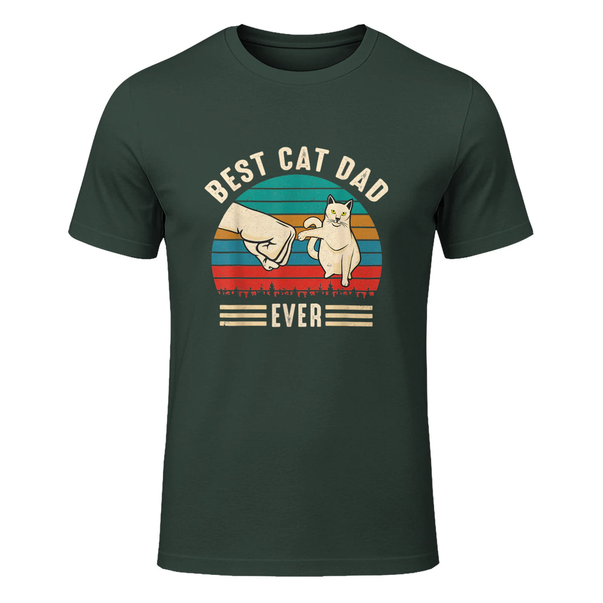 Best Cat Dad Ever - Meilleur chat papa jamais chat in Forest Green - front view