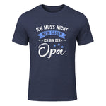 Ich Muss Nicht Nein Sagen Ich Bin Der Opa Lustiges in Heather Navy - front view