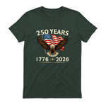 Patriotic Eagle Independence Anniversary T-Shirt in Forest Green - back view